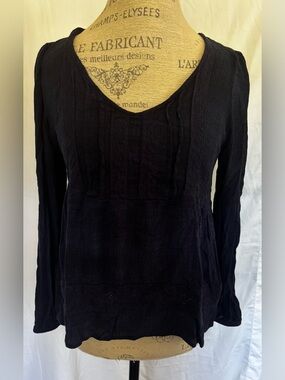 Rewind Womens Linen Blend Tunic in Navy Blue Sz L